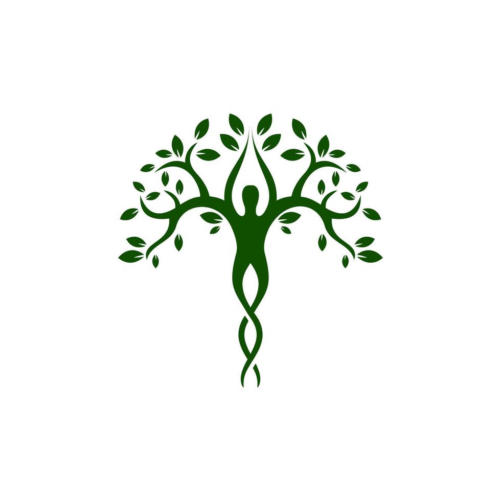 logo de feuille verte arbre branche humaine vecteur