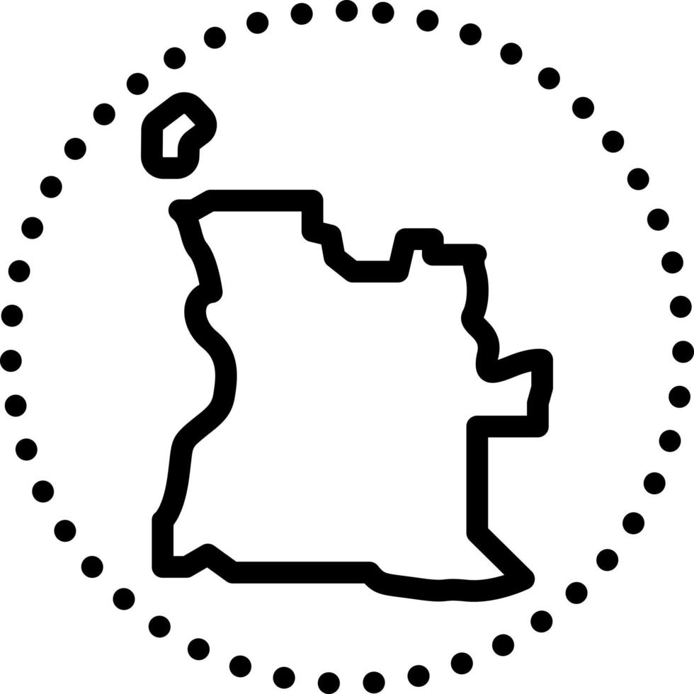 icône de ligne pour l'angola vecteur