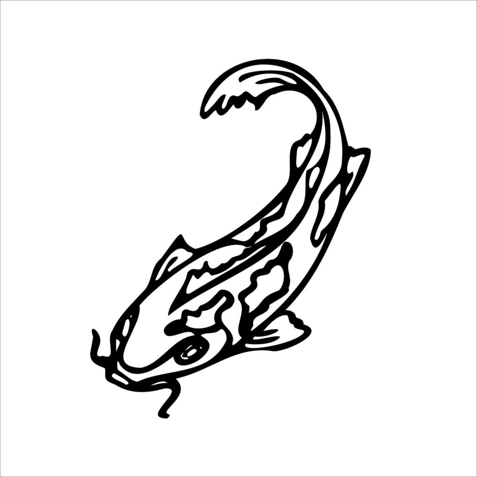 fille asiatique en sakura et bambou. traditions japonaises de l'est. éléments de spa pour le style de doodle logo .drawing. vecteur