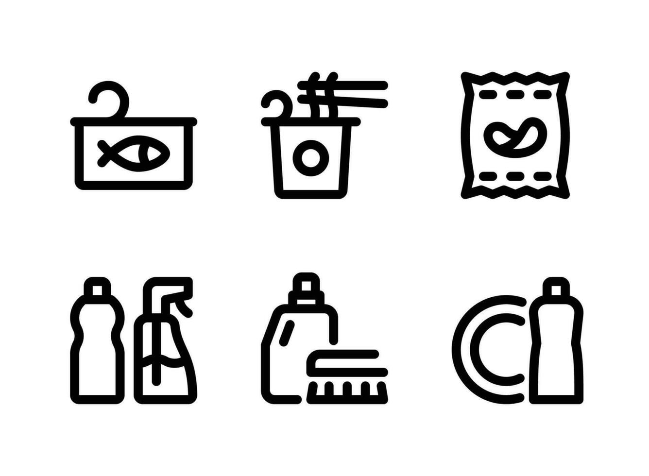 ensemble simple d'icônes de ligne vectorielle de supermarché vecteur