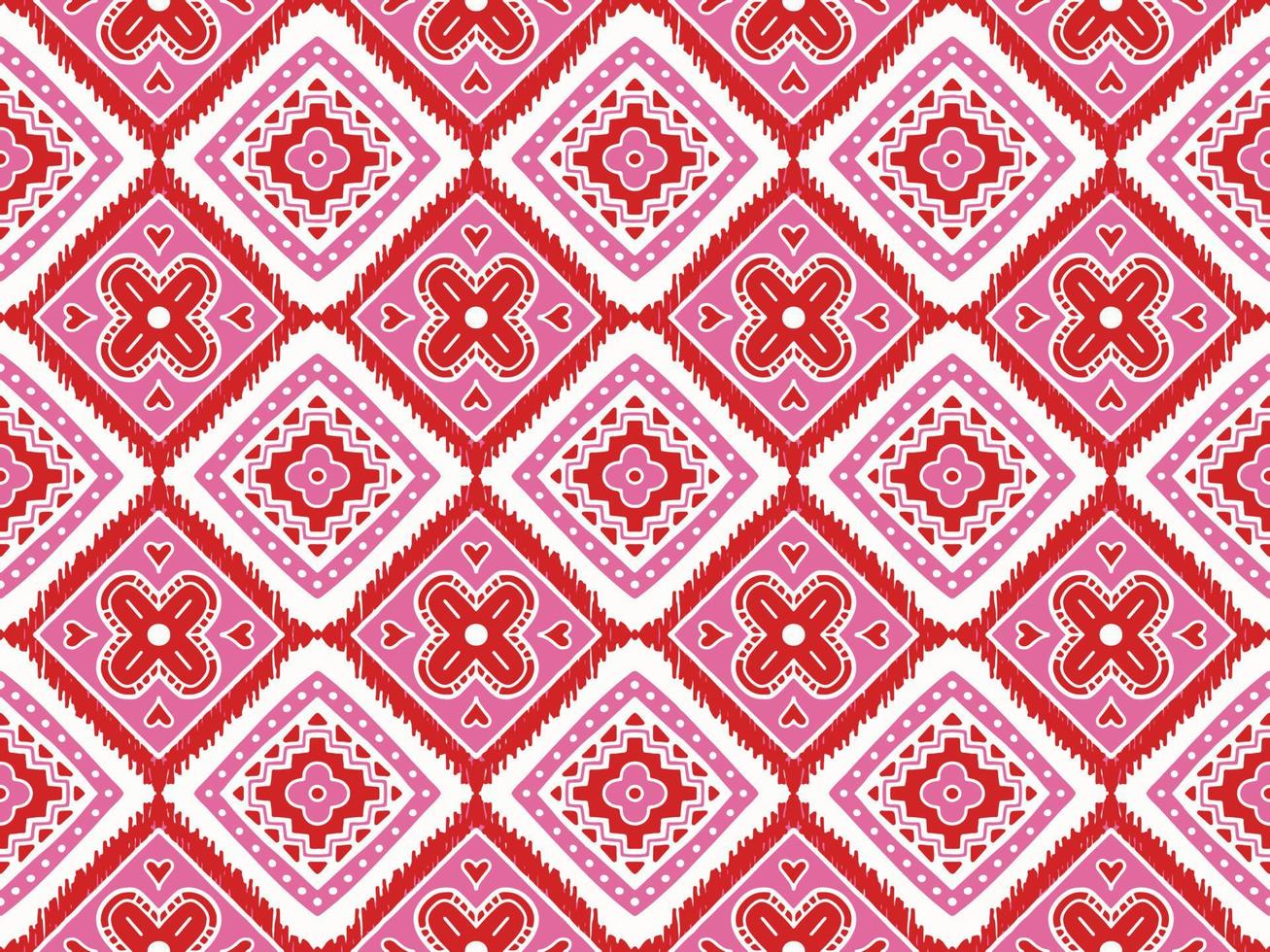 Ethnique abstrait fond mignon couleur fleur motif floral géométrique tribal ikat folk argyle oriental natif motif traditionnel conception pour tapis papier peint vêtements tissu emballage impression rayure vecteur