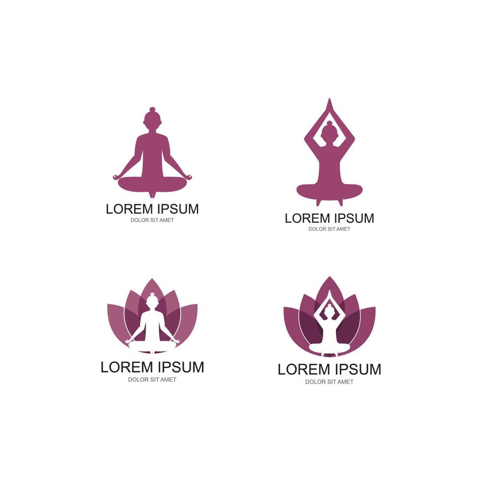 modèle de logo de yoga méditation vecteur