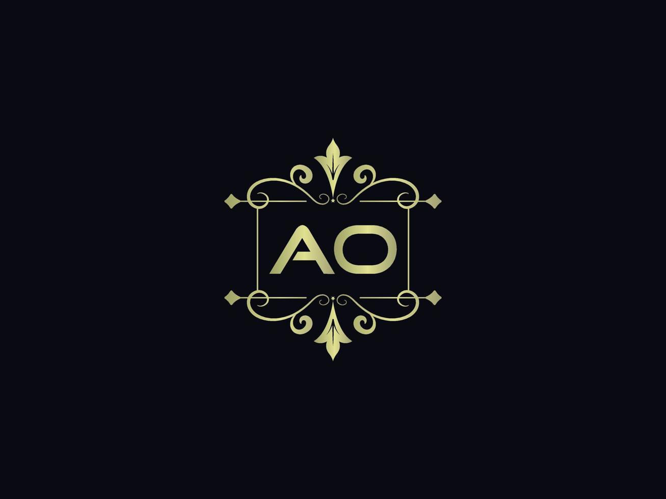 icône initiale du logo ao, création unique de logo de lettre de luxe ao vecteur