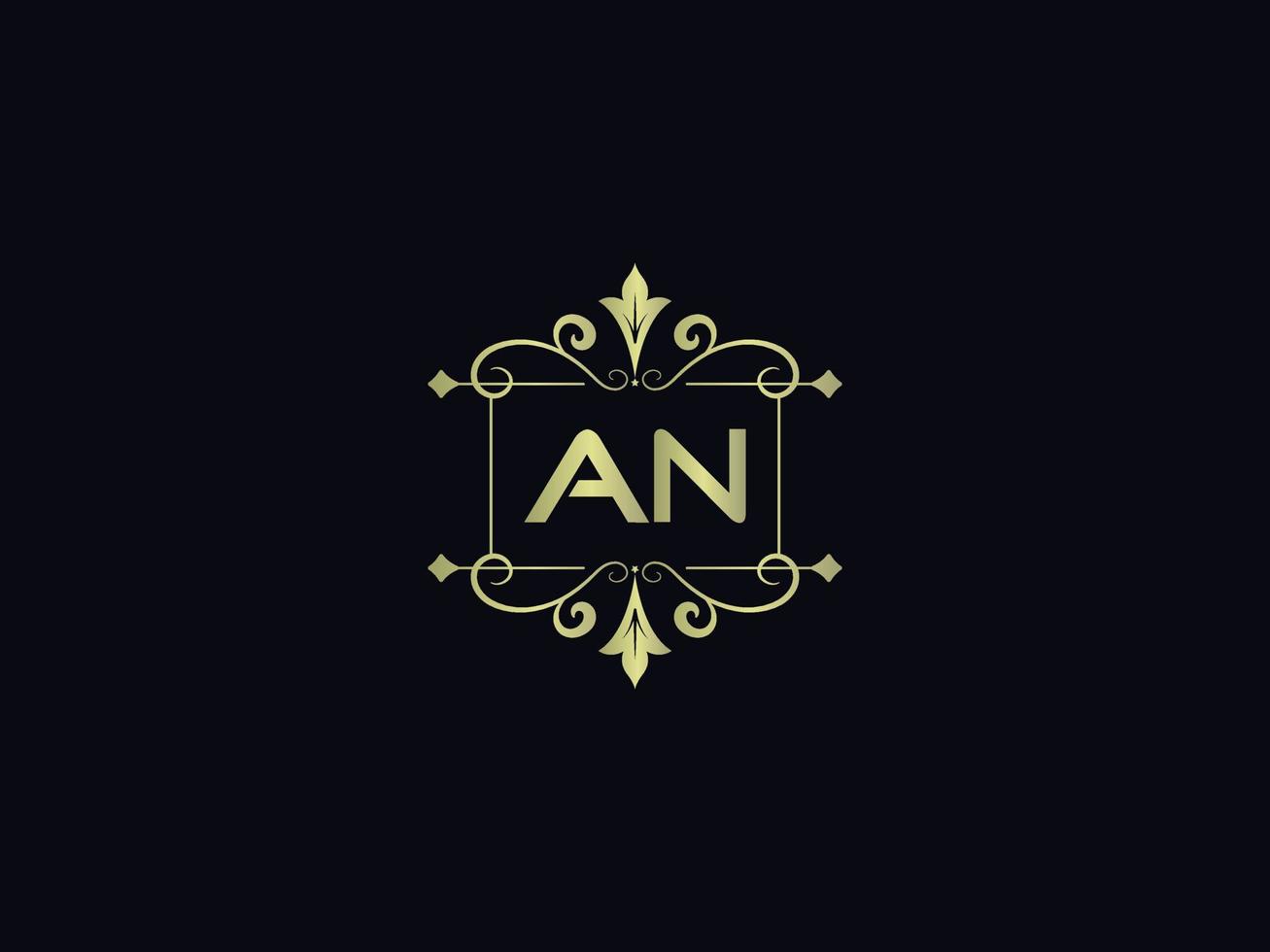 initiale d'une icône de logo, création unique d'un logo de lettre de luxe vecteur