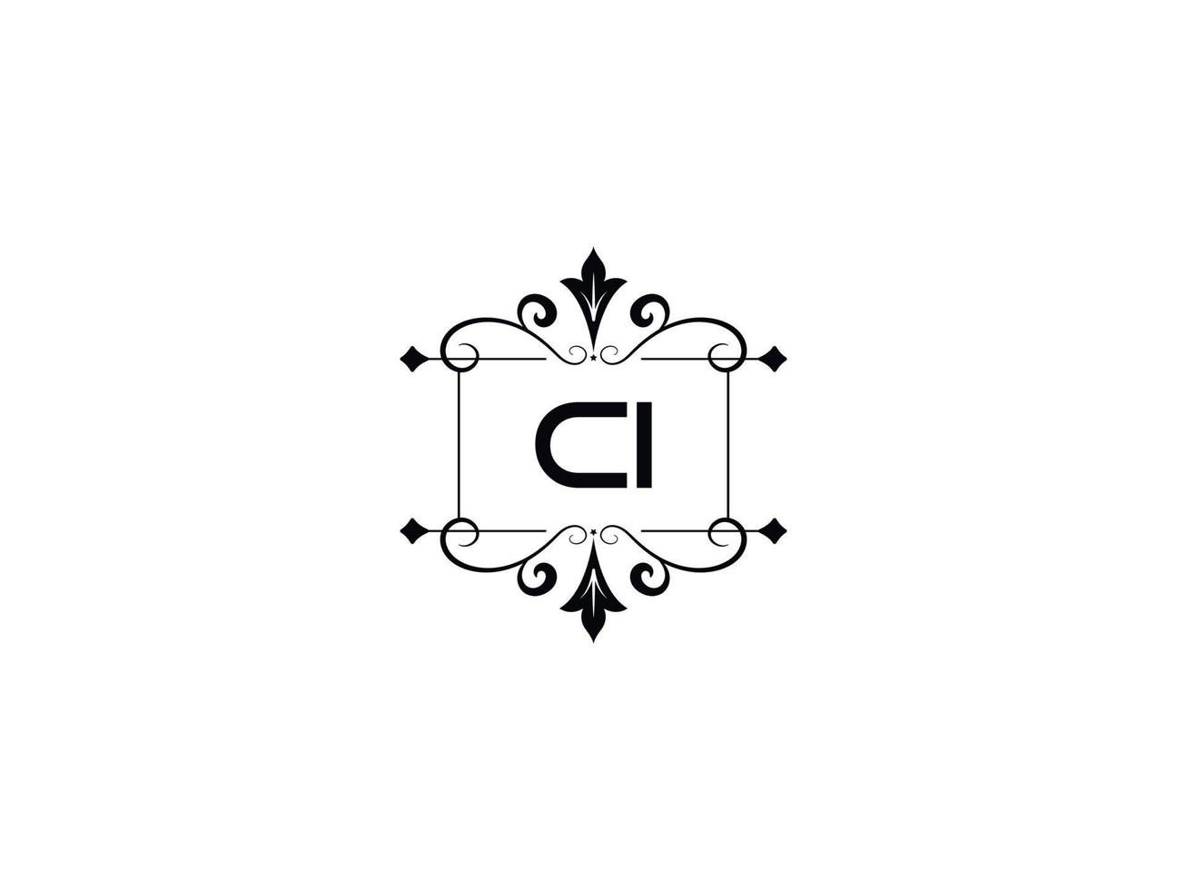 image créative du logo ci, conception de lettre de luxe monogramme ci vecteur