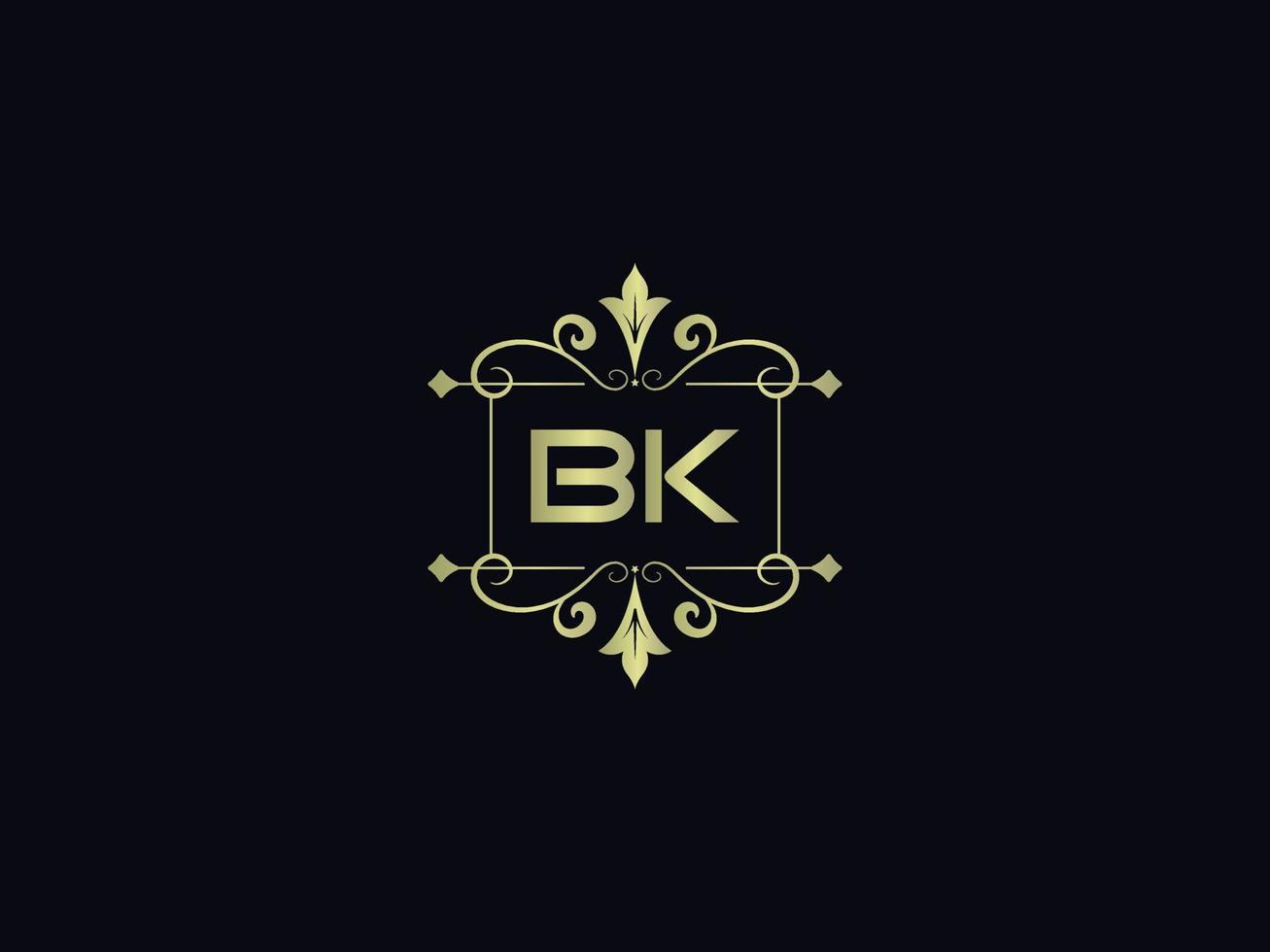 icône du logo lettre bk, vecteur de lettre initiale du logo de luxe bk