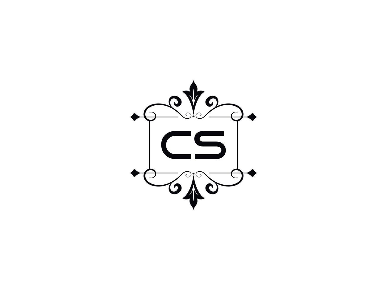 image de logo cs créative, conception de lettre de luxe monogramme cs vecteur