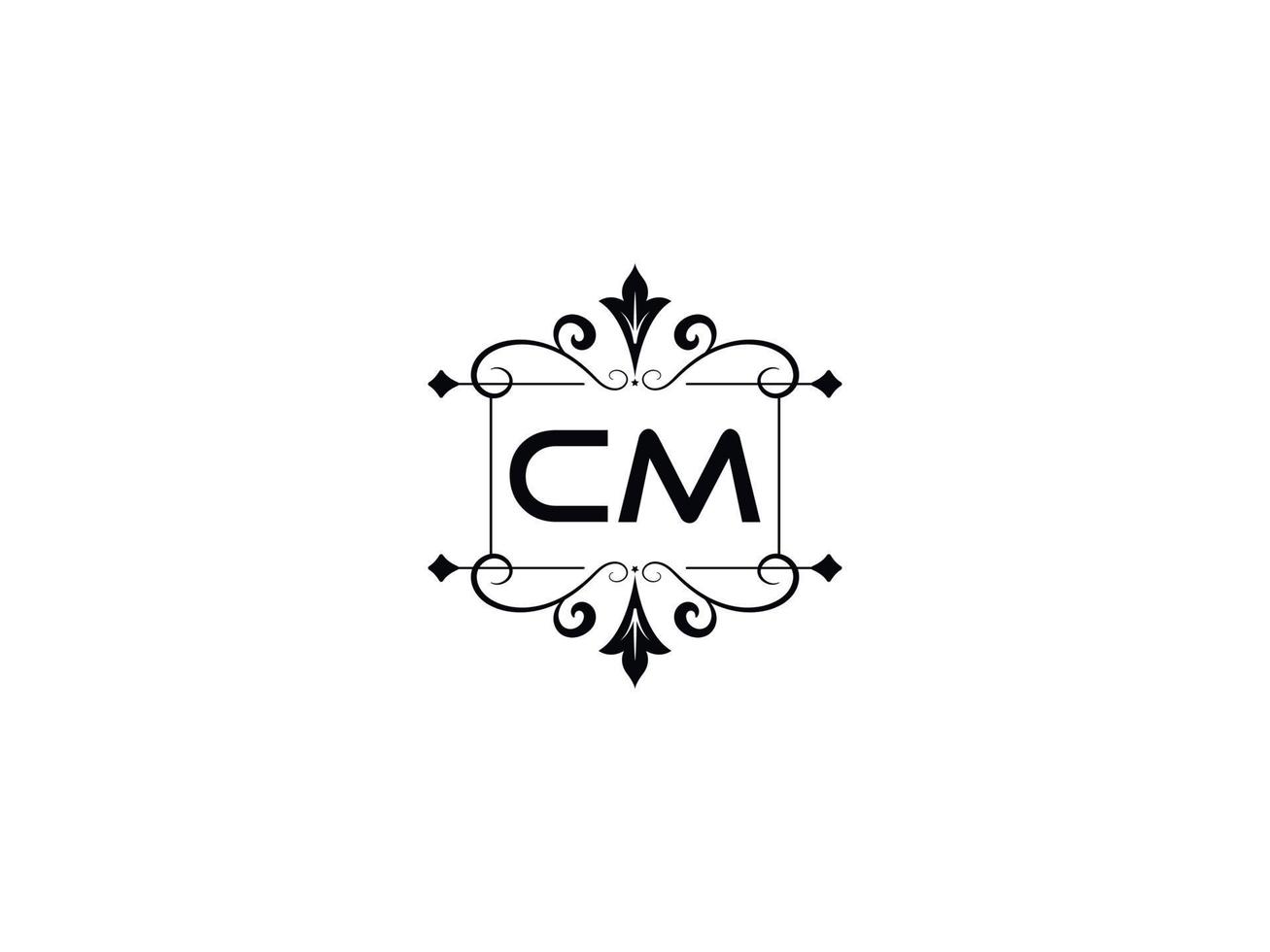 image de logo créative cm, conception de lettre de luxe monogramme cm vecteur