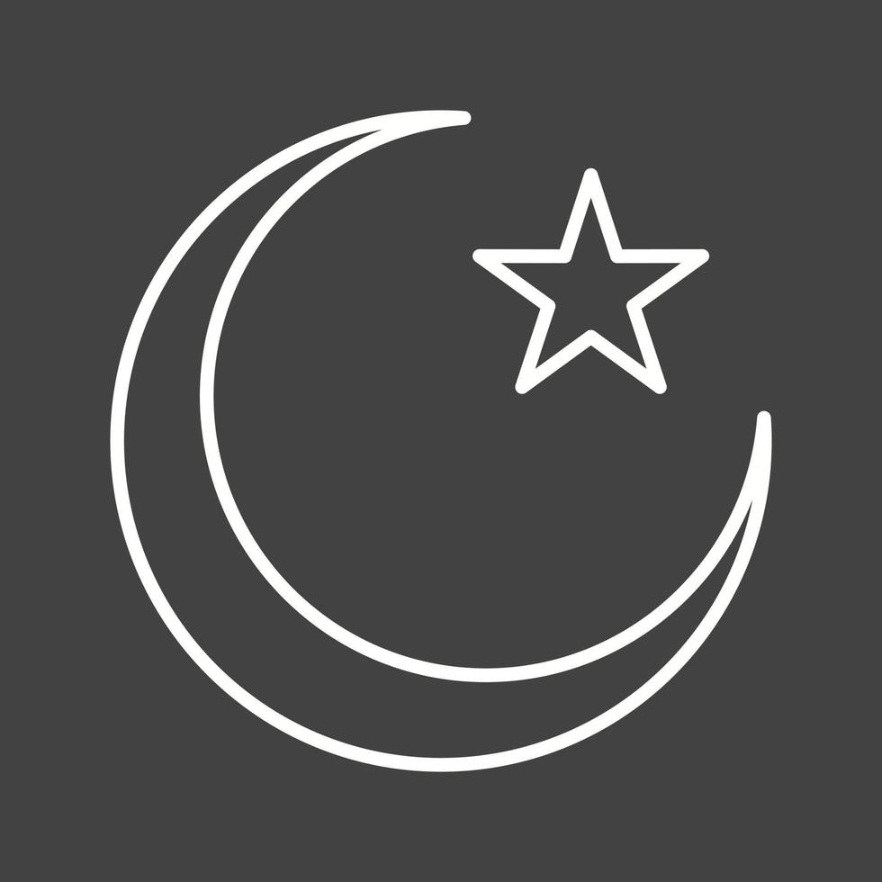 icône de vecteur ligne belle lune et étoile