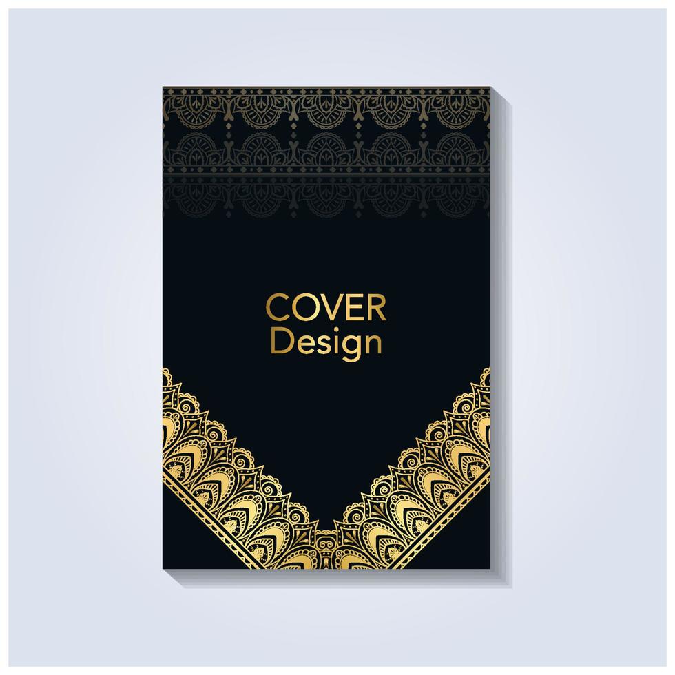 conception de couverture vintage dorée sur fond noir vecteur