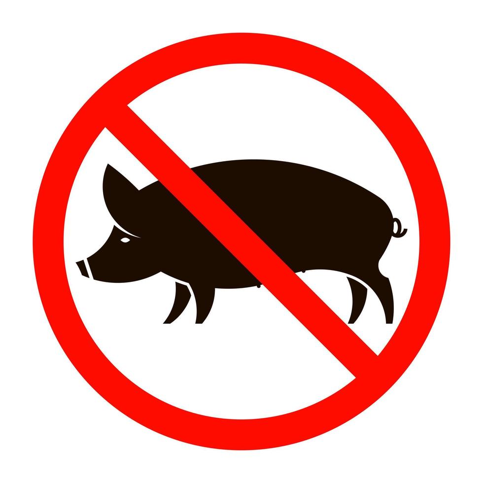 emblème de cochon en signe d'interdiction. illustration vectorielle vecteur