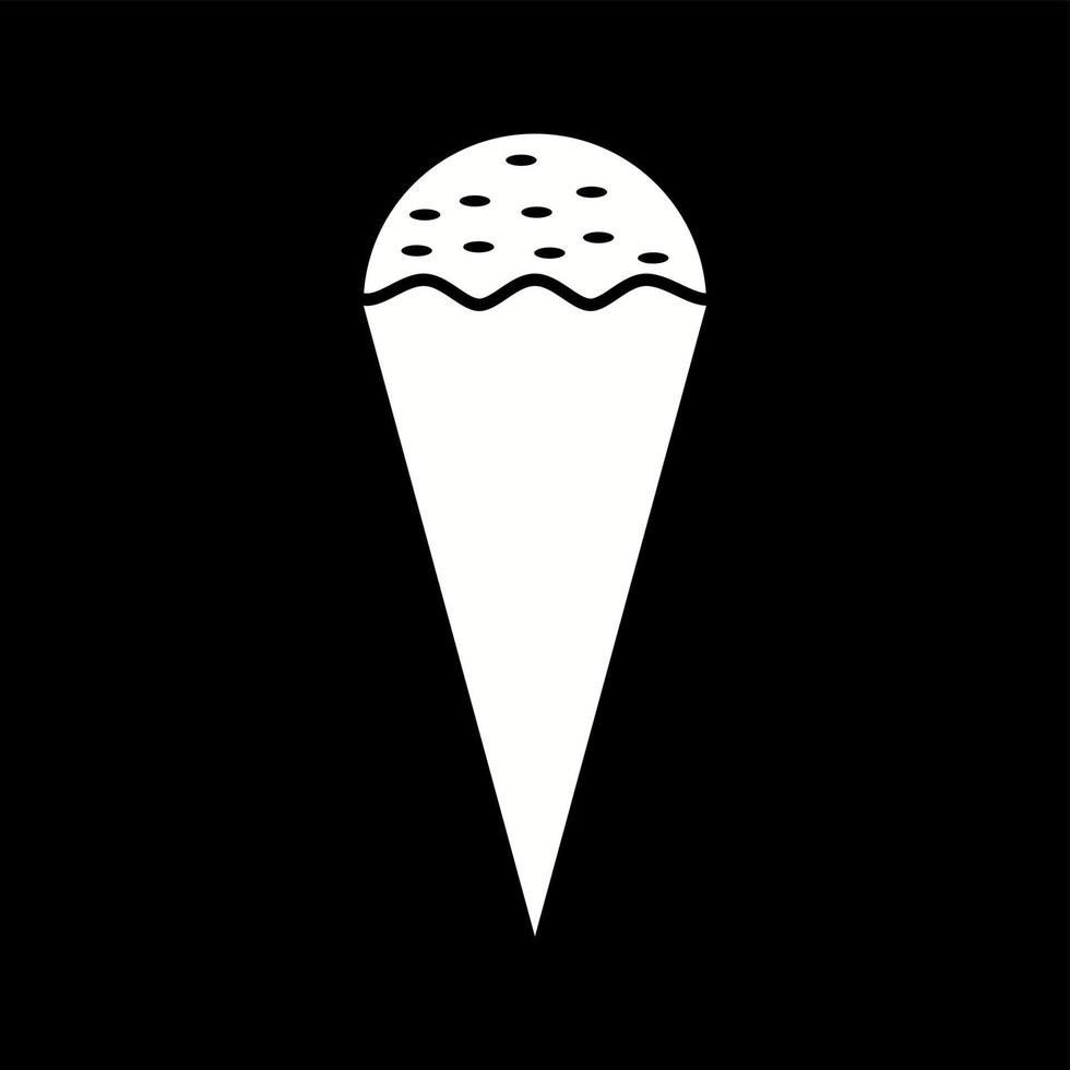 icône de glyphe de vecteur de crème glacée cône unique