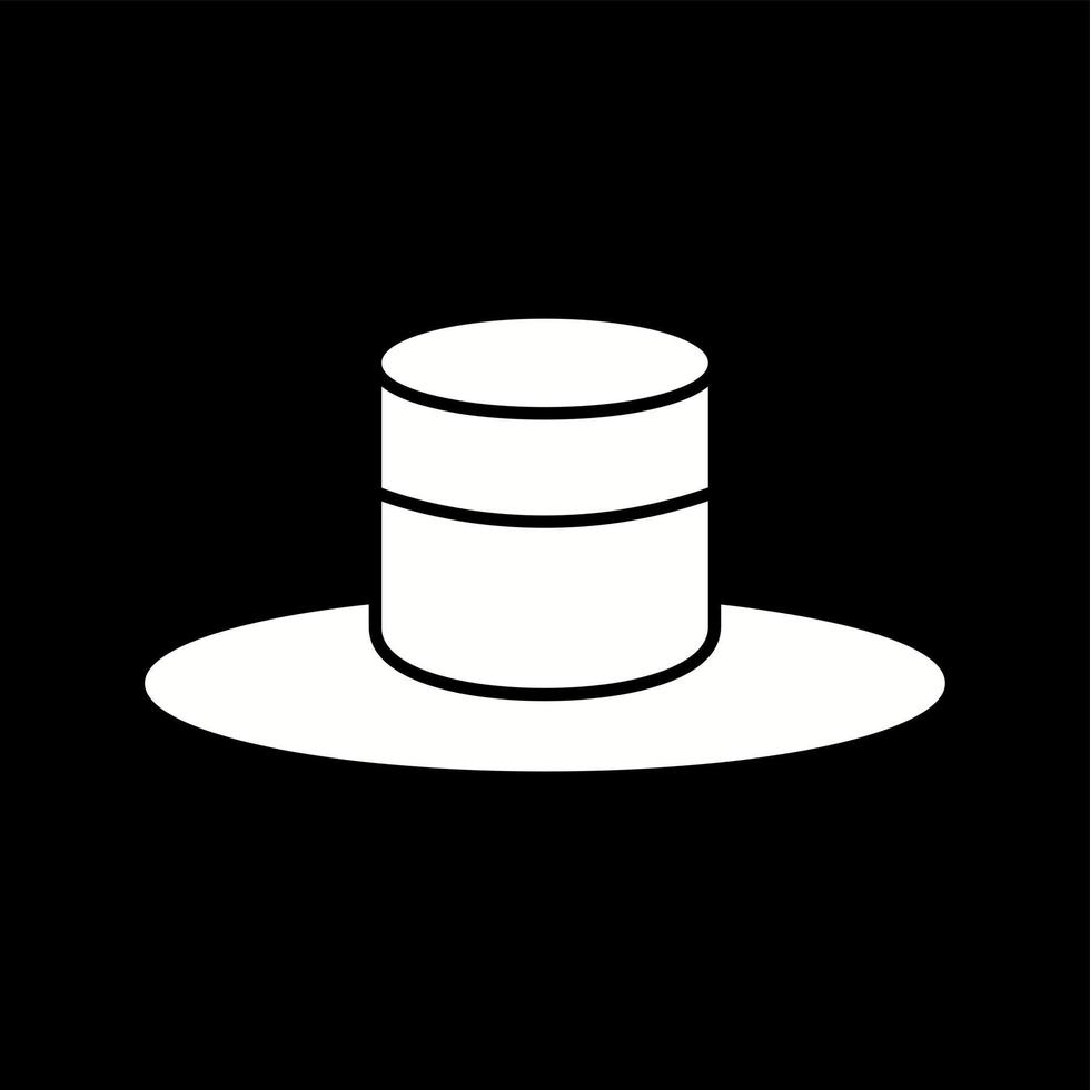 icône de glyphe de vecteur de chapeau unique