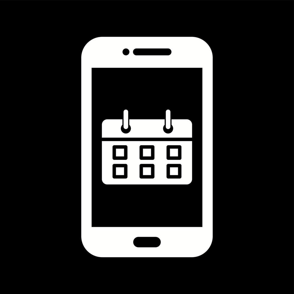 icône de glyphe de vecteur d'application de calendrier unique