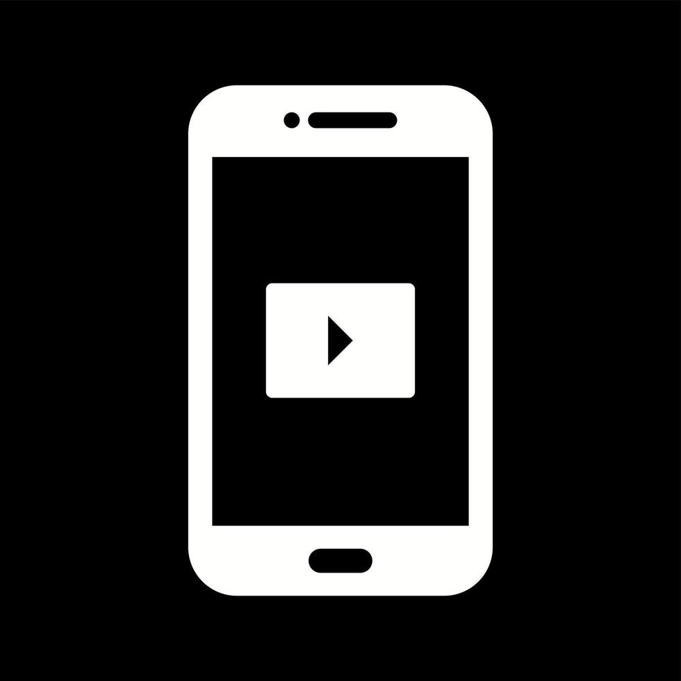 icône de glyphe de vecteur d'application vidéo unique