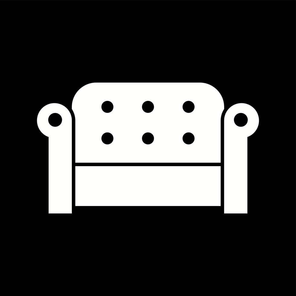 icône de glyphe de vecteur de canapé unique