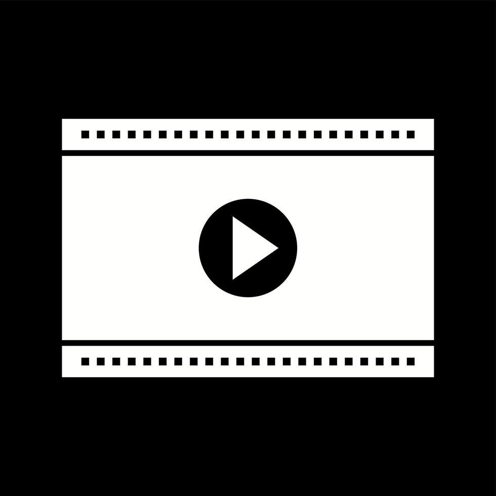 icône de glyphe de vecteur de lecteur vidéo unique