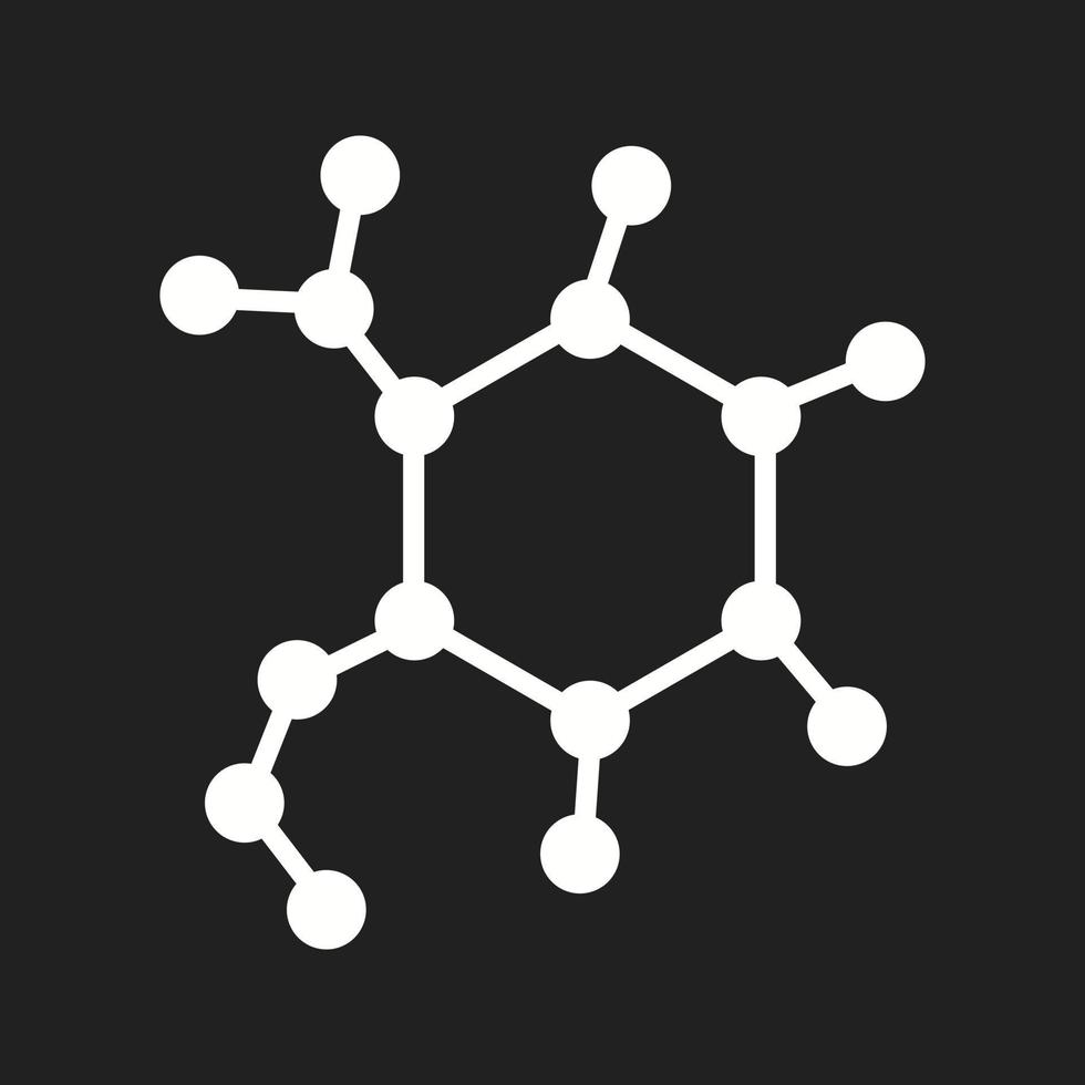 icône de glyphe de vecteur de belles molécules