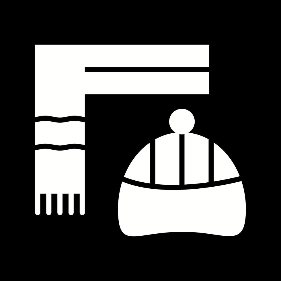 icône de vecteur de glyphe belle casquette et écharpe