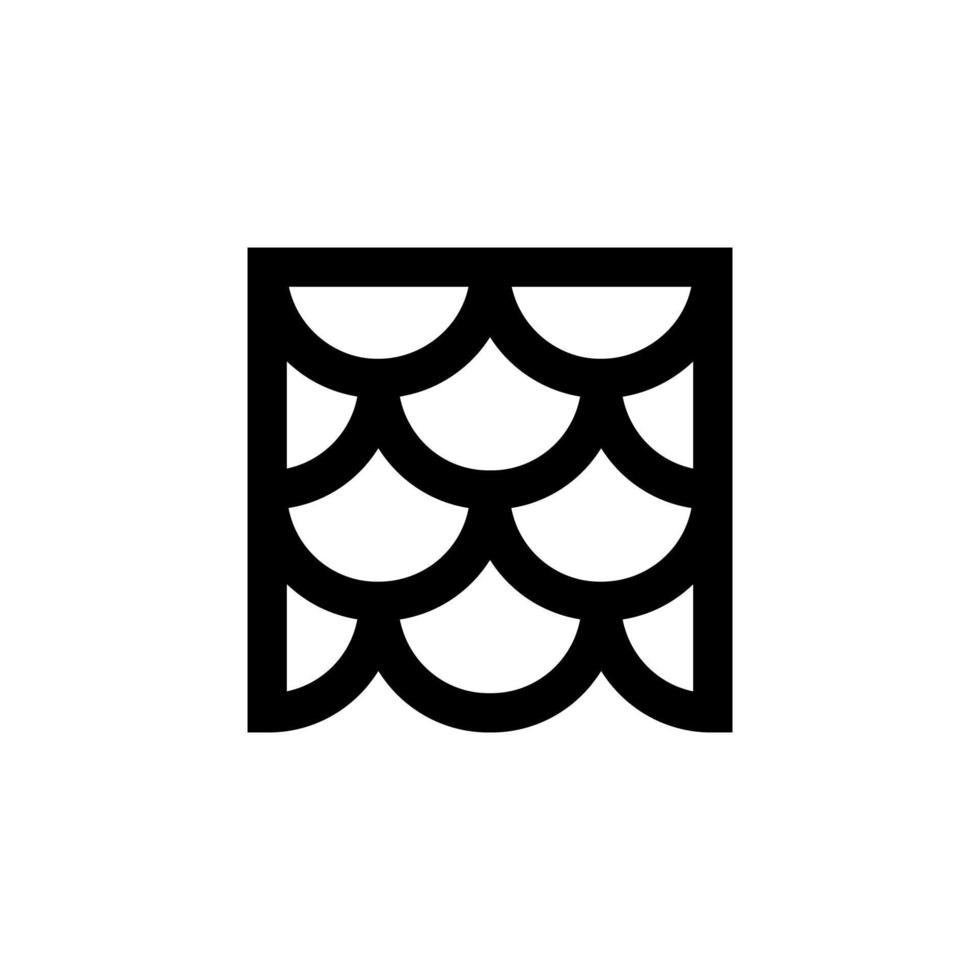 icône de contour. emblème de tuile de toit. illustration vectorielle vecteur