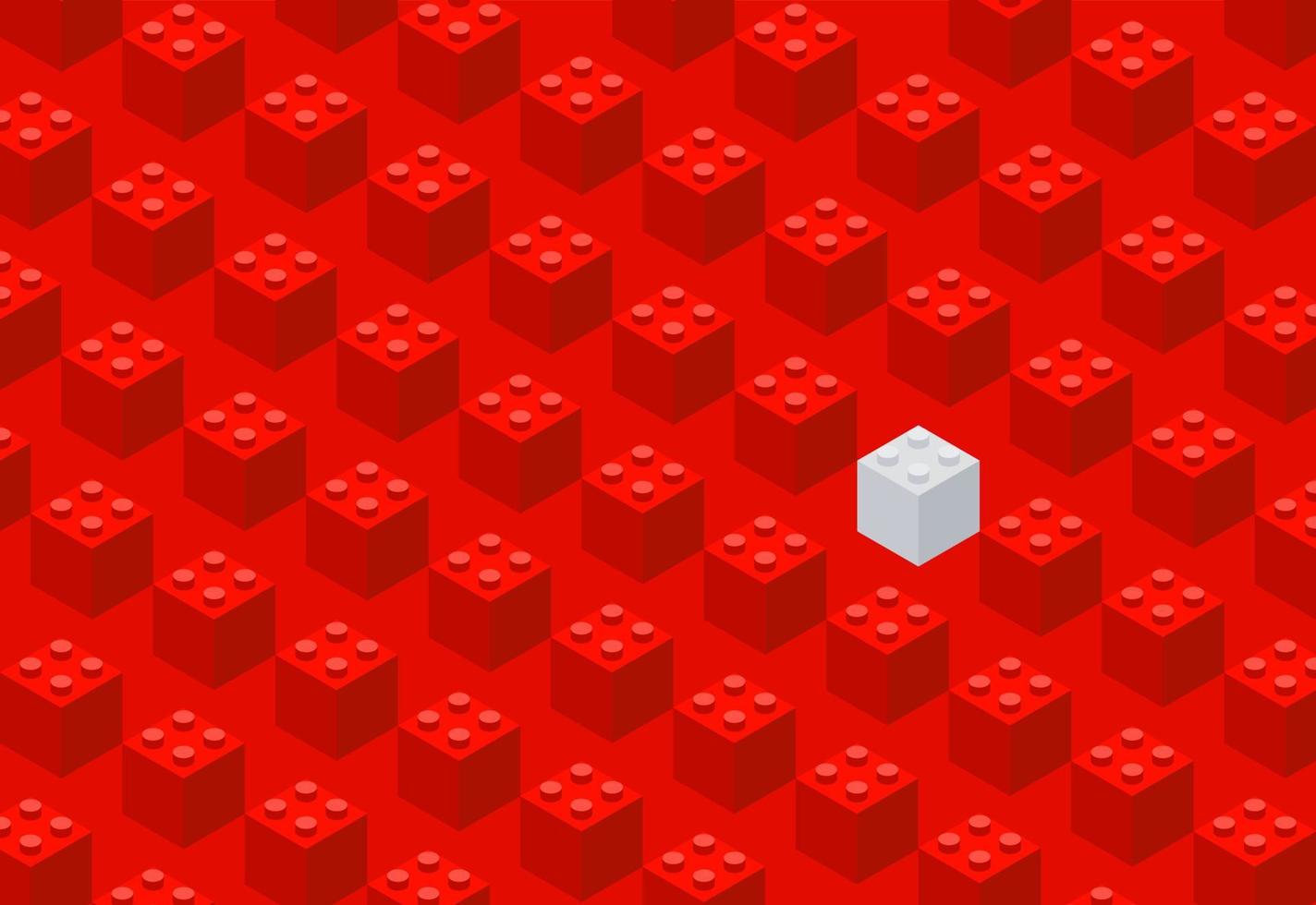 briques en plastique. le créateur pour enfants. bannière horizontale. fond rouge. illustration vectorielle vecteur