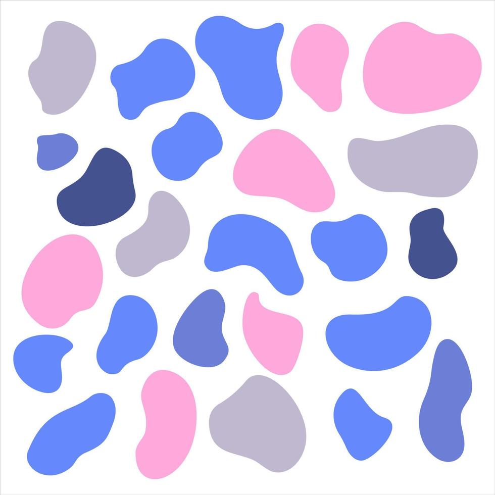 un ensemble de taches colorées lisses et amorphes pour le fond d'illustrations plates. illustration vectorielle. vecteur