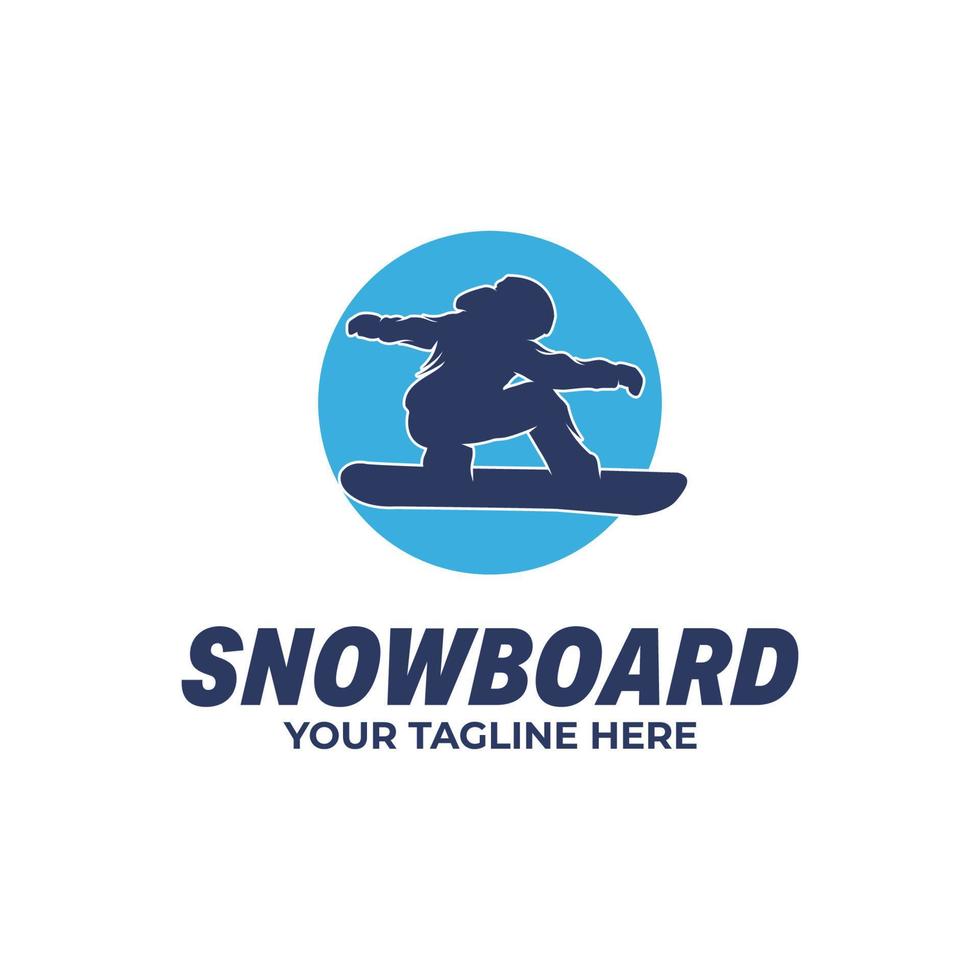 sport d'hiver - modèle de conception de logo de snowboard vecteur