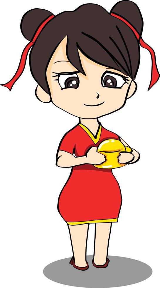 illustration de dessin animé du nouvel an chinois vecteur