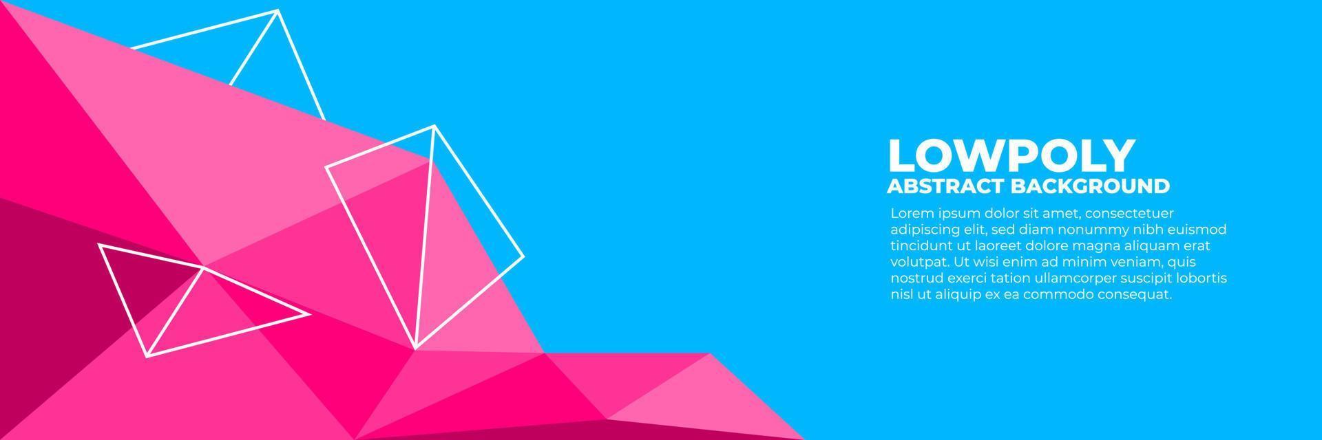 arrière-plan abstrait polygonal géométrique avec des triangles à la mode combinaison de couleurs fraîches, bannière low poly horizontale avec espace de copie pour le texte ou l'objet vecteur