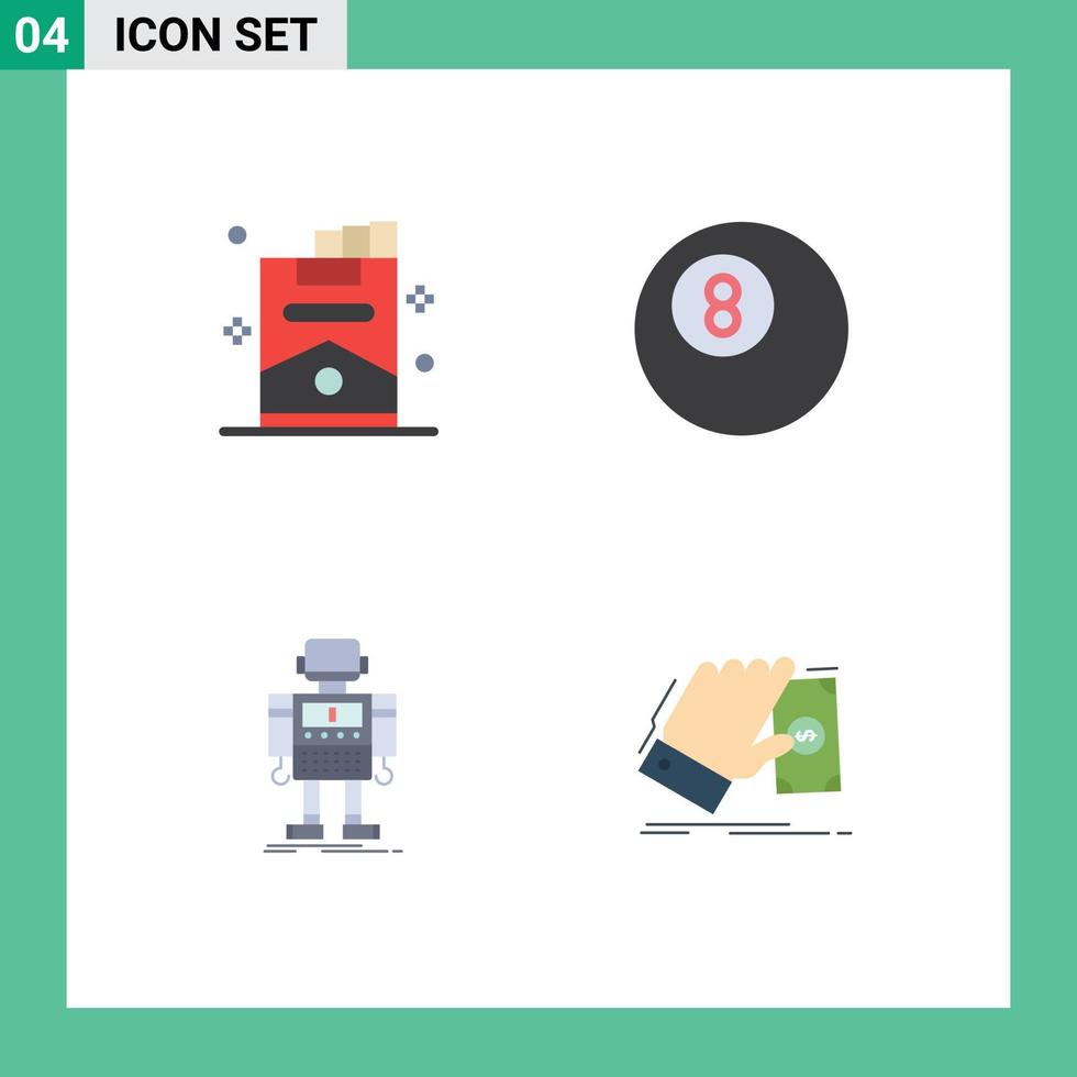 pack d'icônes vectorielles stock de 4 signes et symboles de ligne pour les éléments de conception vectoriels modifiables d'entreprise autonome de partie robotique de cigare vecteur