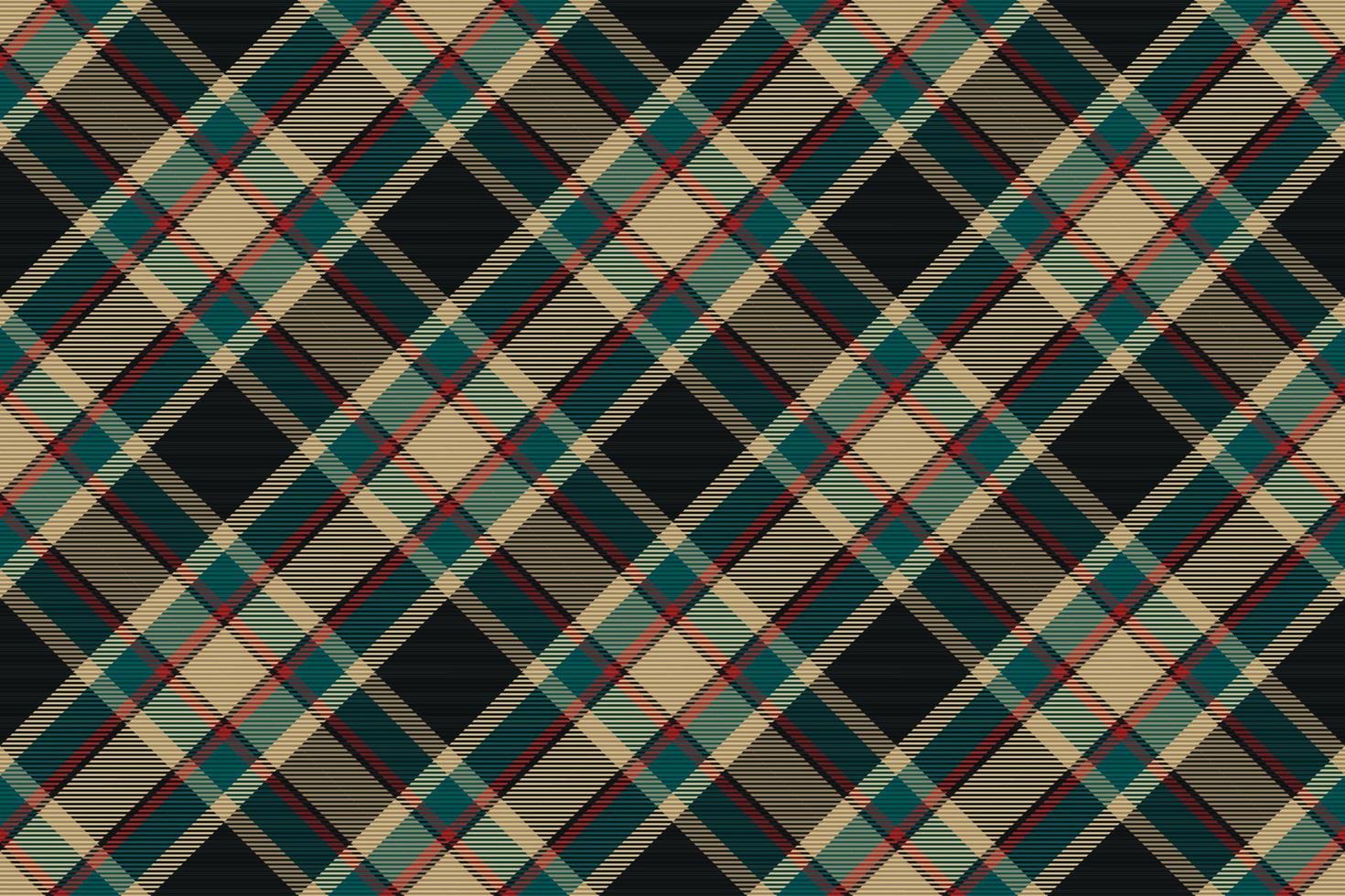 motif à carreaux tartan en vert. texture de tissu imprimé sans couture. vérifier l'arrière-plan du vecteur. vecteur