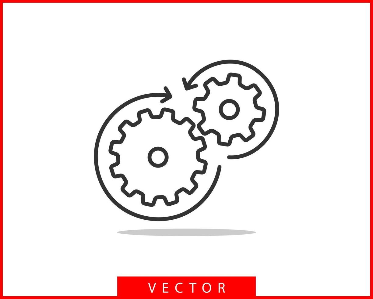 engrenages métalliques et vecteur de pignons. conception plate d'icône d'engrenage. logo des roues du mécanisme. modèle de concept de roue dentée.