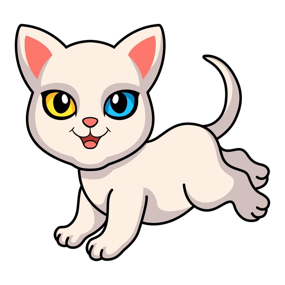 dessin animé mignon de chat khao manee vecteur