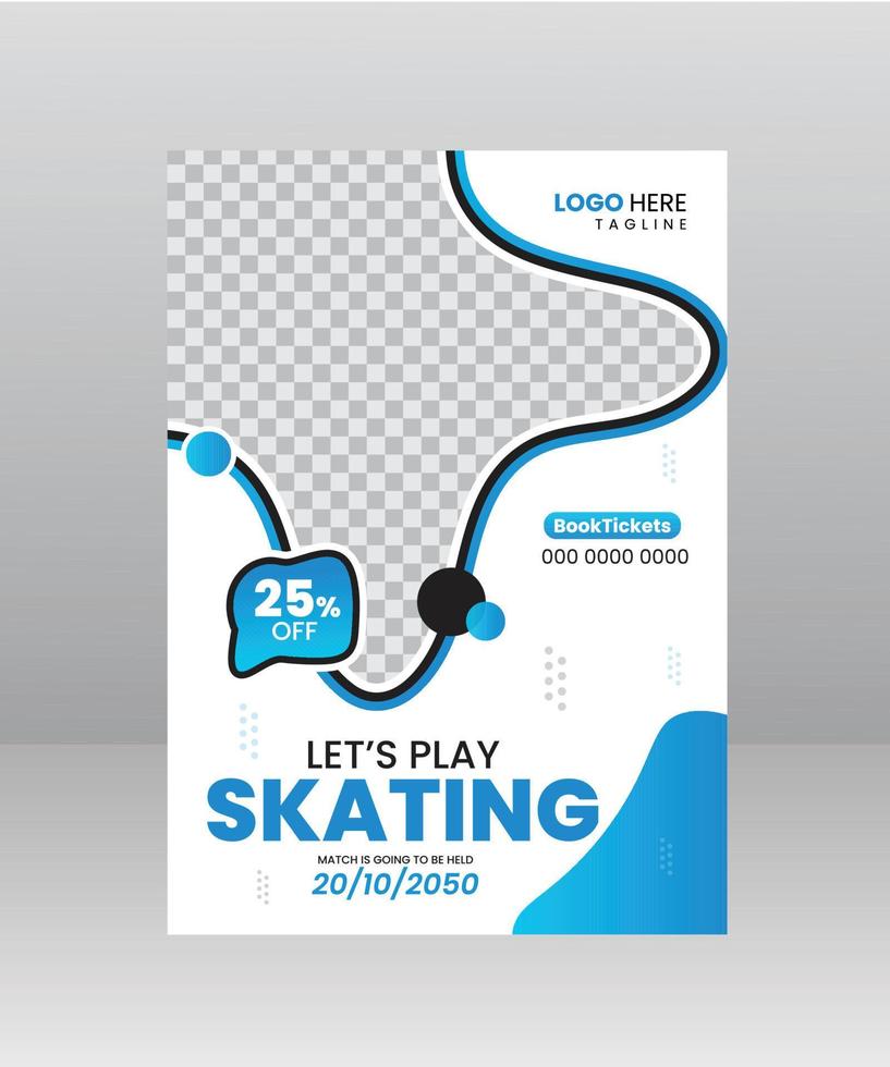 modèle d'affiche de flyer de sport de patinage vecteur