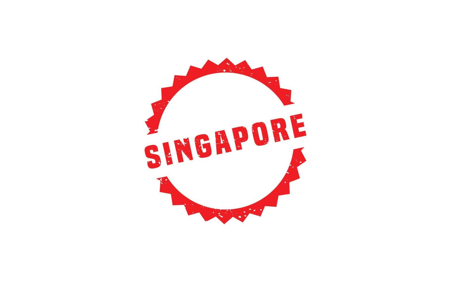 Timbre de Singapour en caoutchouc avec style grunge sur fond blanc vecteur