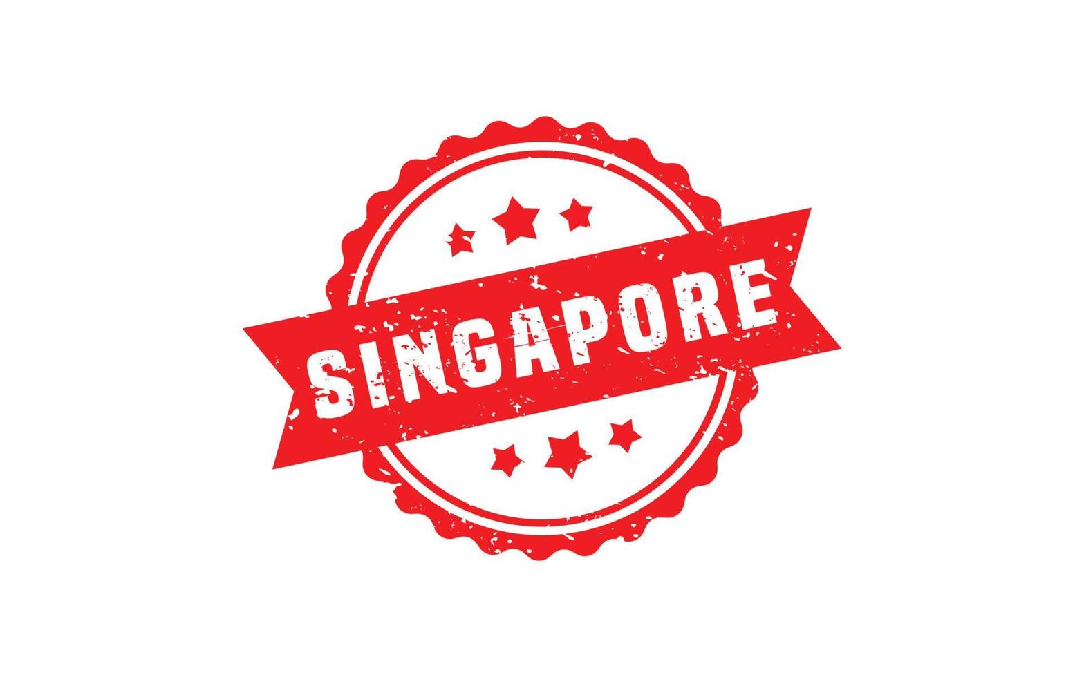 Timbre de Singapour en caoutchouc avec style grunge sur fond blanc vecteur