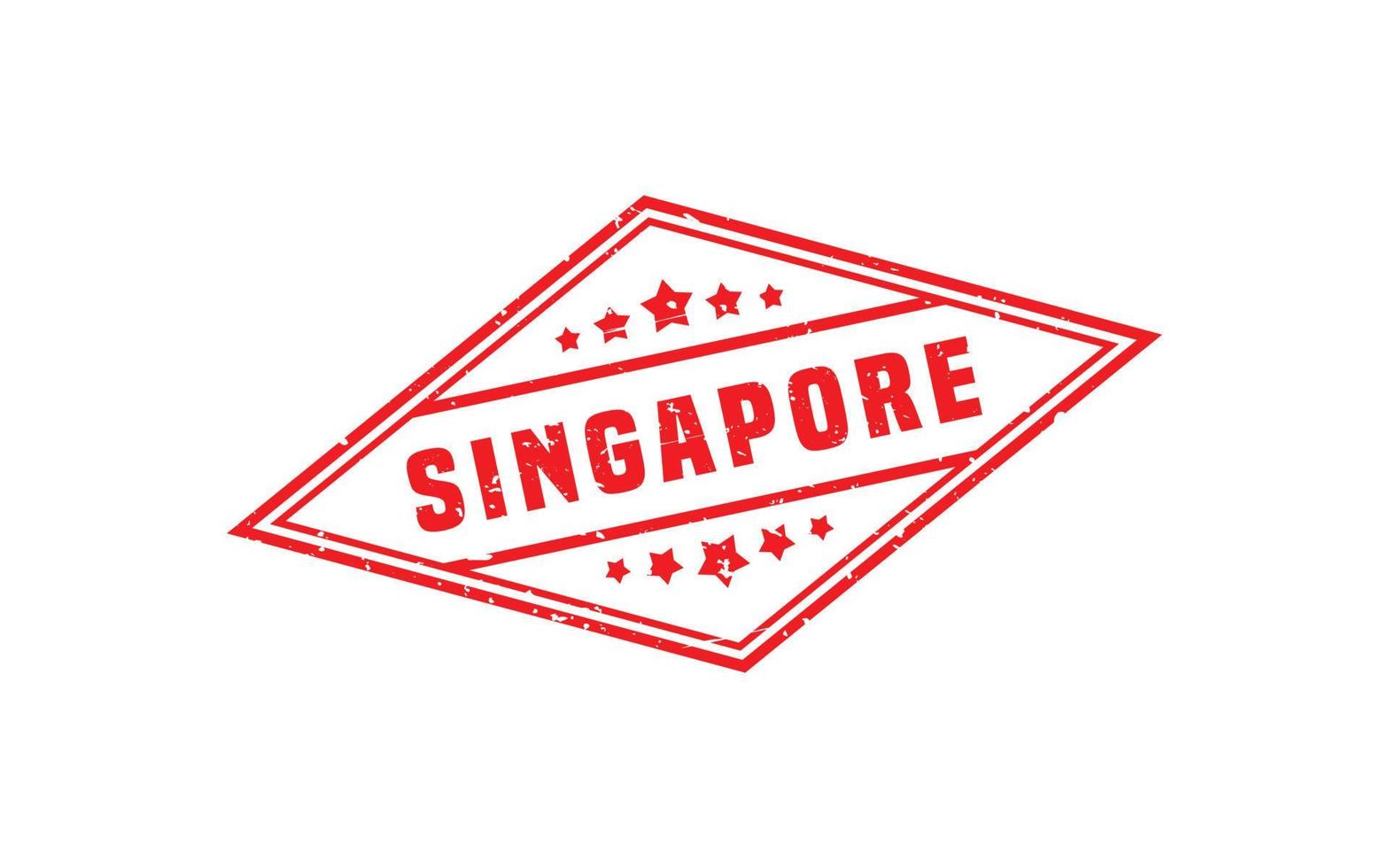 Timbre de Singapour en caoutchouc avec style grunge sur fond blanc vecteur