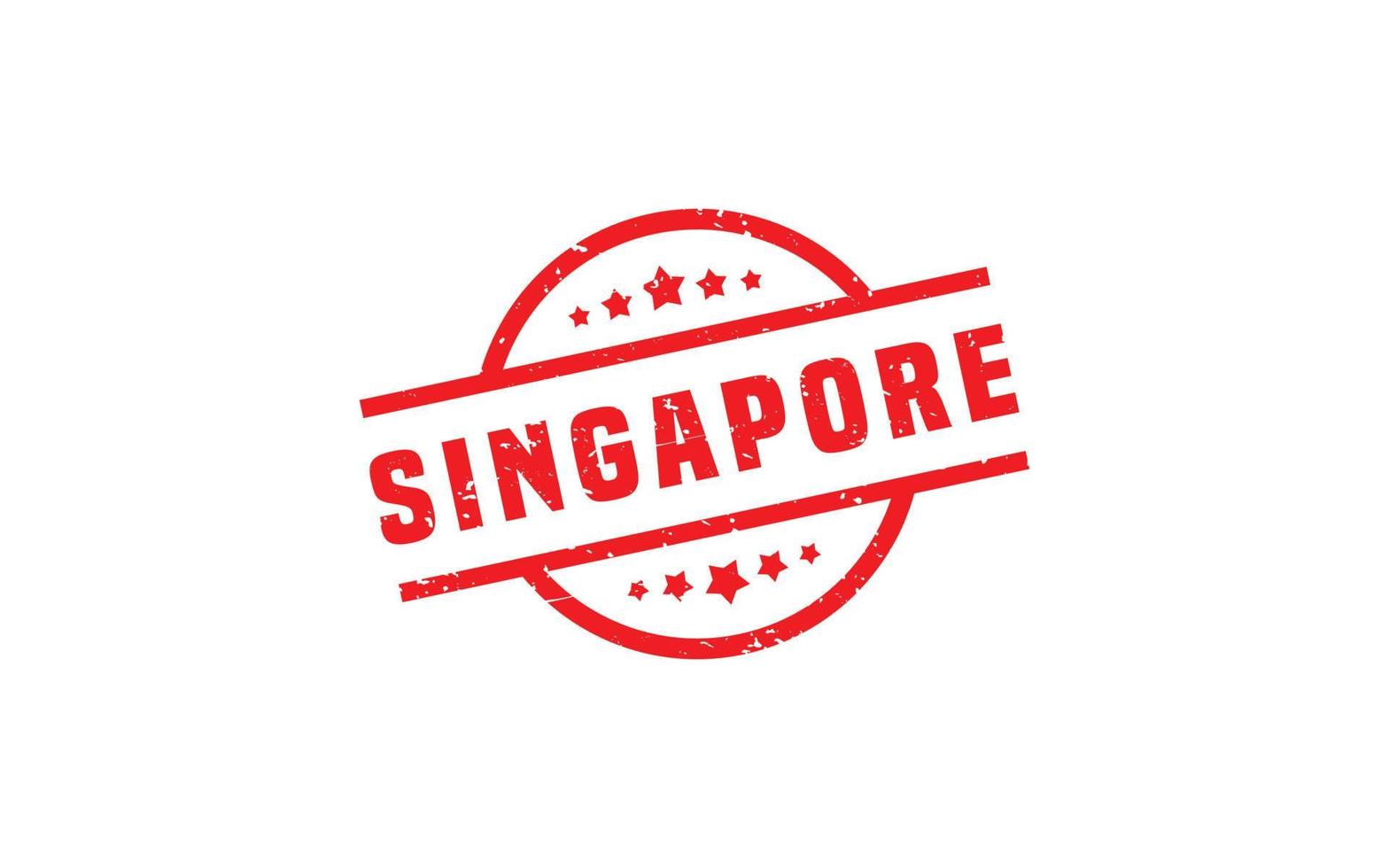 Timbre de Singapour en caoutchouc avec style grunge sur fond blanc vecteur