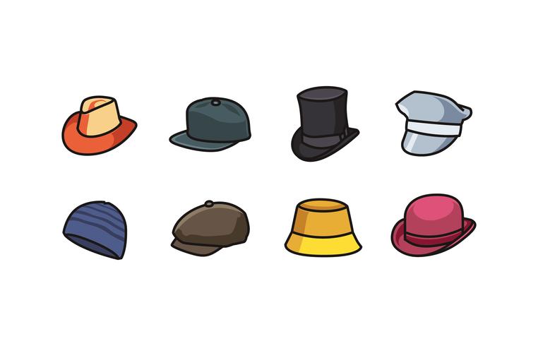 Collection d'icônes de chapeau vecteur