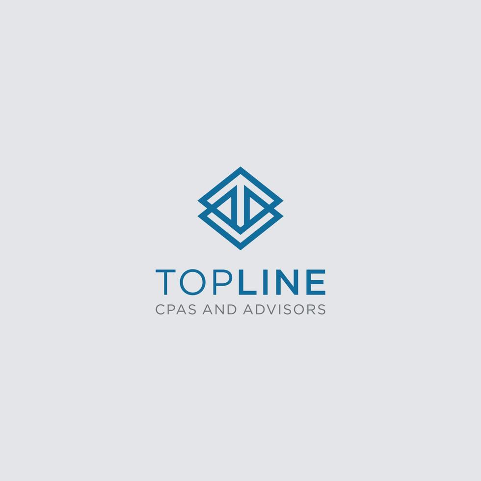 logo topline, avec dessin au trait cpas et conseiller vecteur