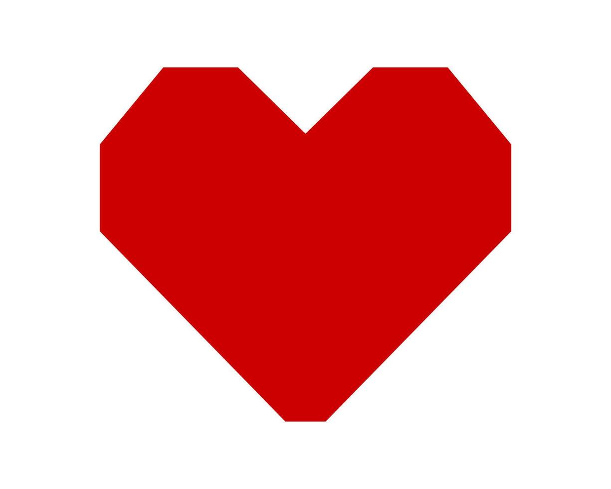 vecteur d'icône de coeur d'amour de forme rouge isolé sur fond blanc.