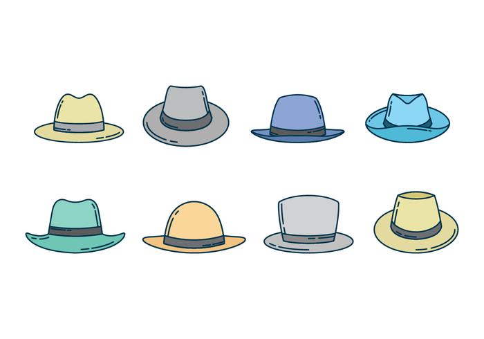 Collection de chapeau de Panama gratuit vecteur