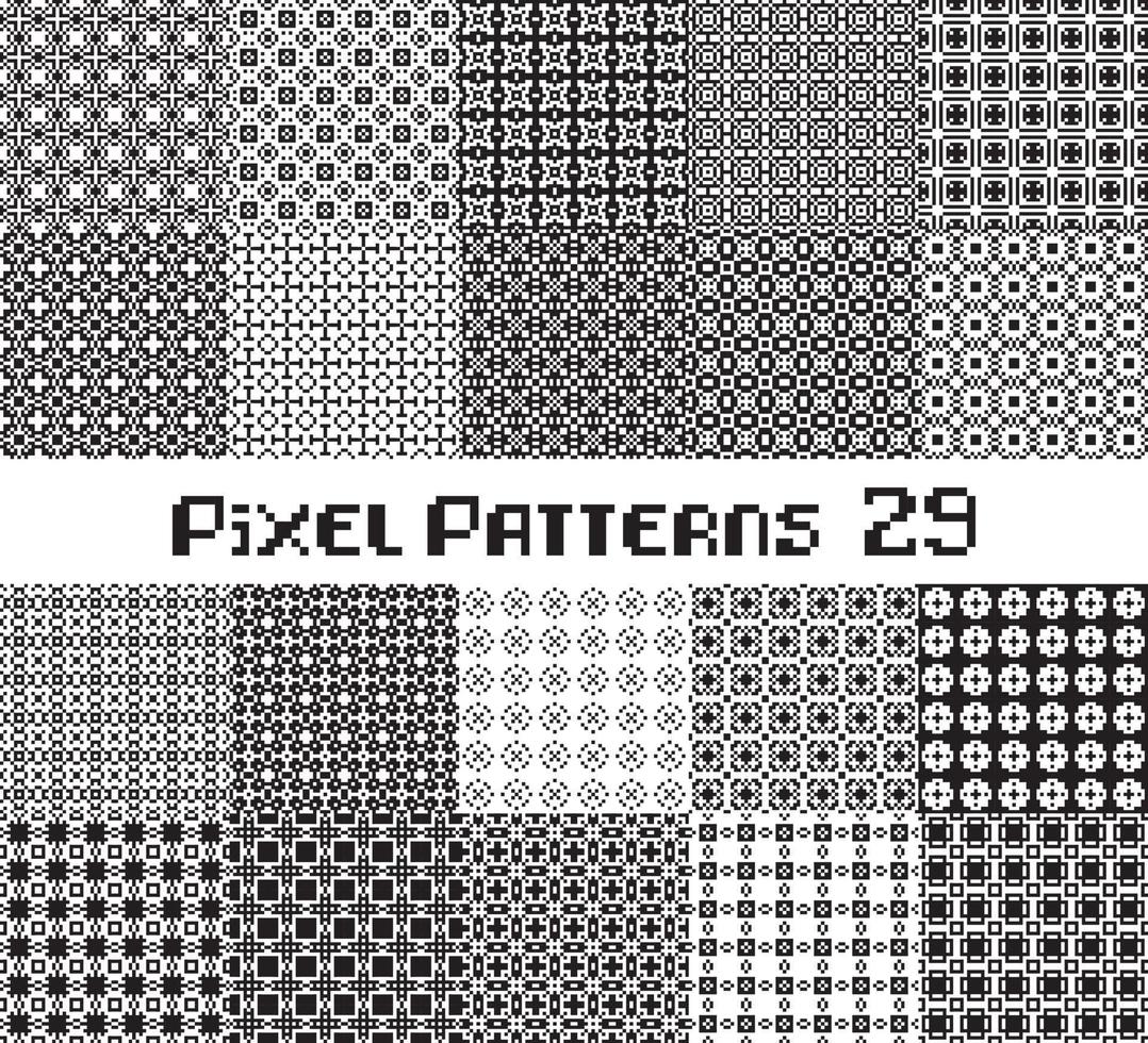 motif abstrait harmonieux de style pixel. définir l'arrière-plan de la conception géométrique. vecteur