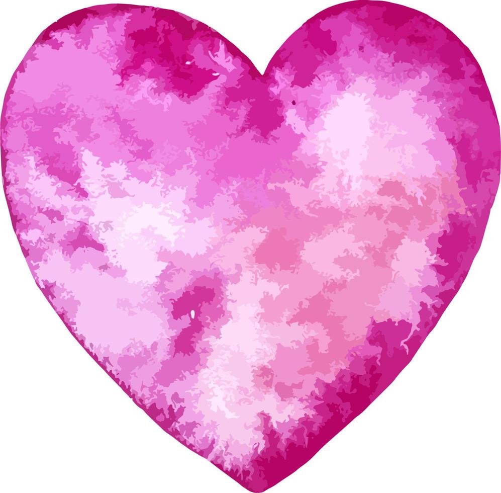 autocollant rose aquarelle icône en forme de coeur saint valentin vecteur