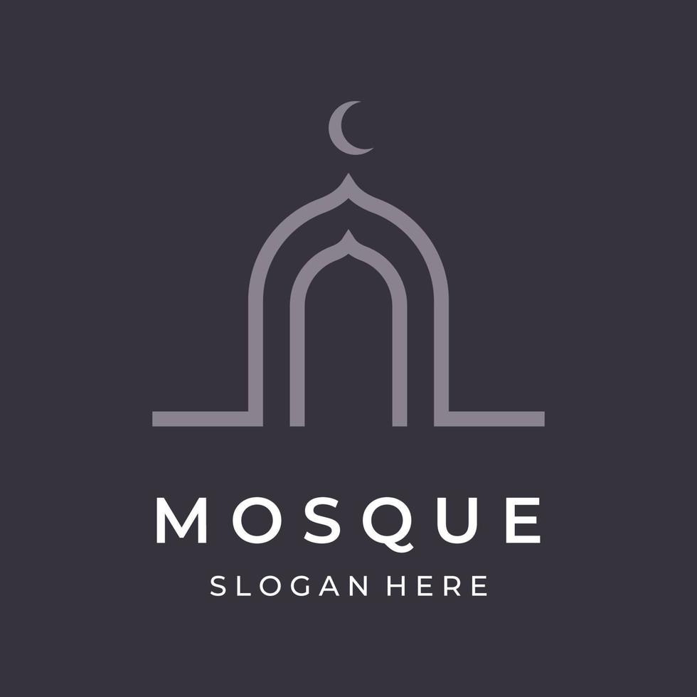 modèle de logo de mosquée de luxe unique, moderne et créatif avec monogram.logo pour islamique, ramadan, entreprise. vecteur