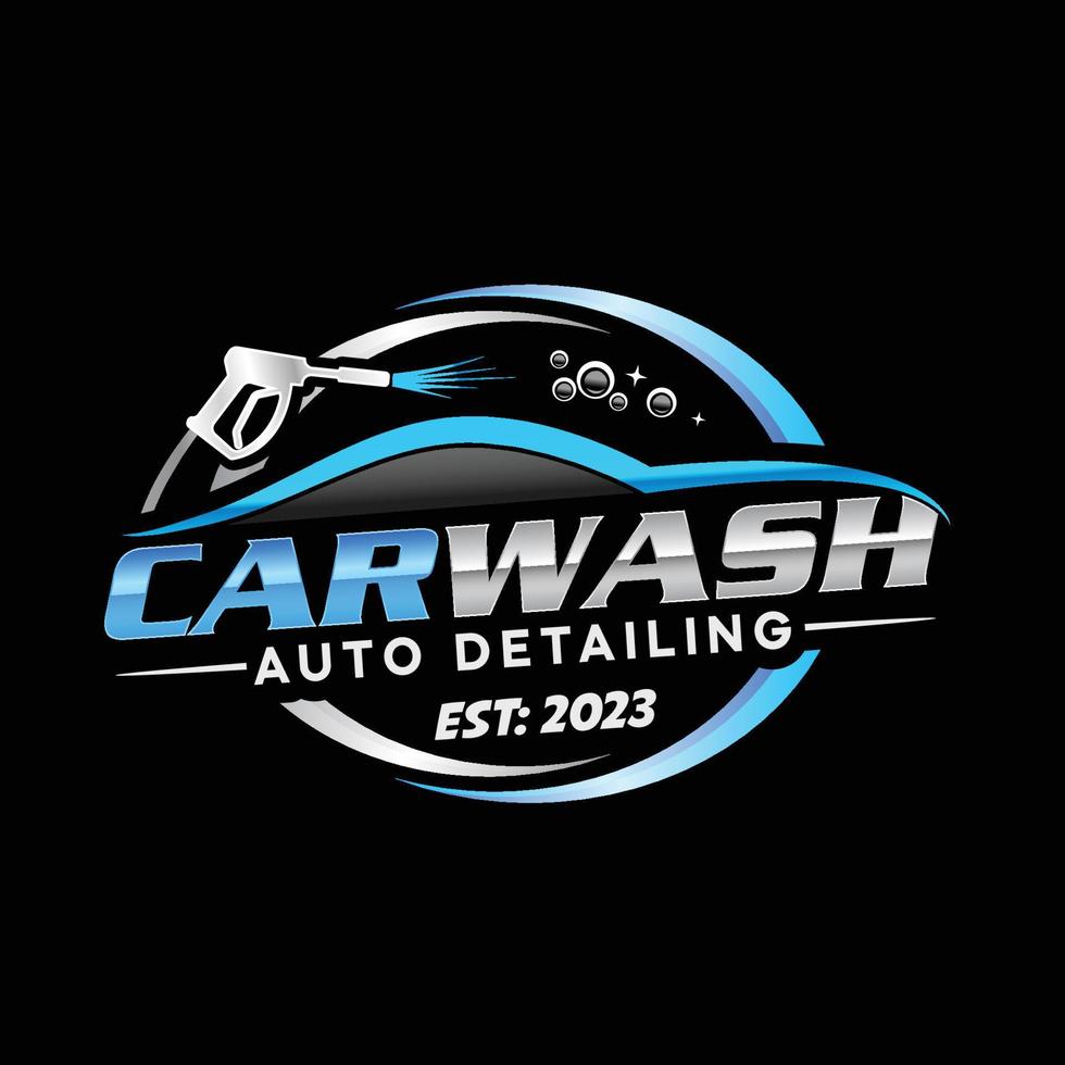 modèle de conception de logo de lavage de voiture et de détails mobiles vecteur