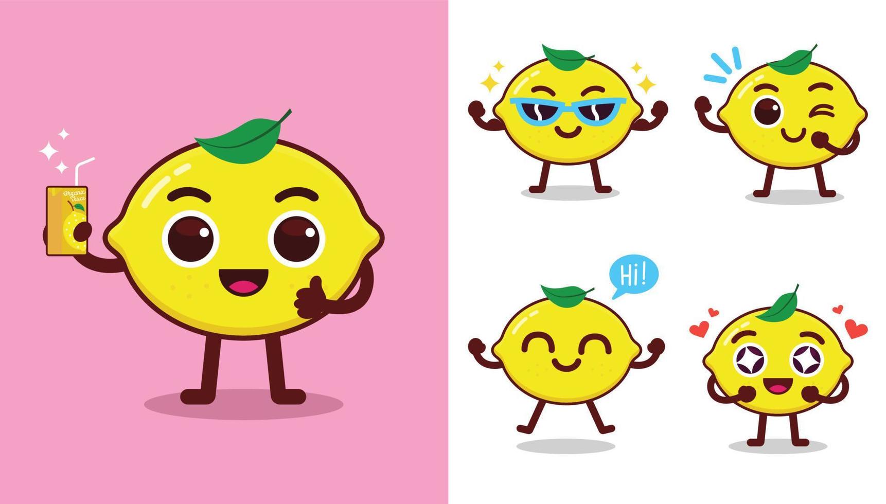 mascotte de vecteur de citron