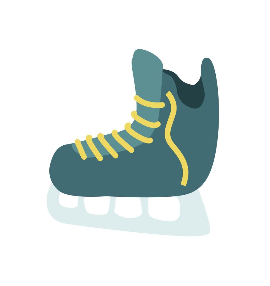 ich pied de patin de hockey. équipement de hockey en style cartoon plat. vecteur