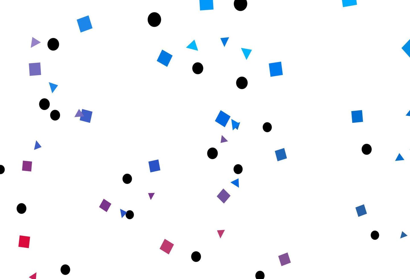 modèle vectoriel bleu clair et rouge avec cristaux, cercles, carrés.