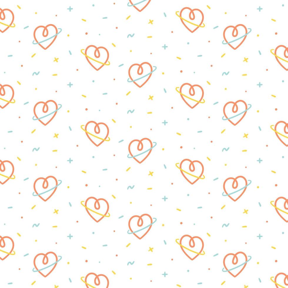 illustration vectorielle de coeur avec un motif en anneau sur fond blanc. motif pour textile, tissu, papier d'emballage. vecteur
